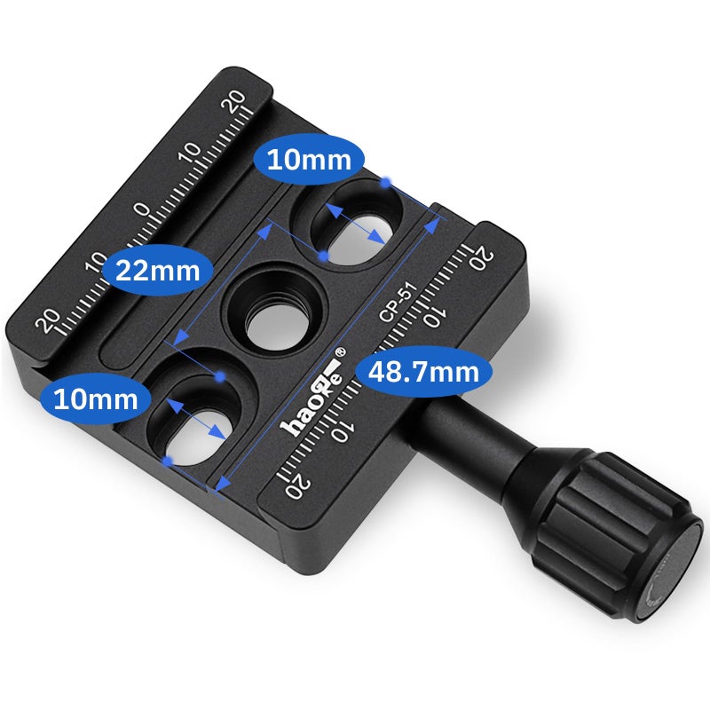Haoge CP-51 50mm Screw Knob Clamp Adapter for Quick Release QR Plate Camera Tripod Ballhead Monopod Ball Head Fit Arca Swiss - Image 5